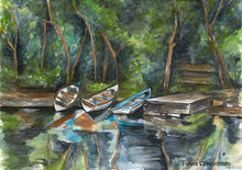 Boats moored in Cong